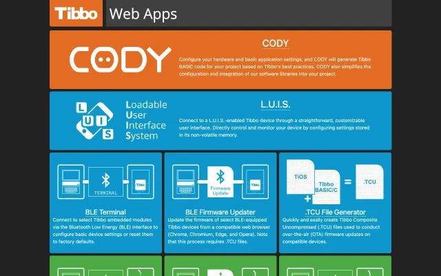 Screenshot of Tibbo Web Apps