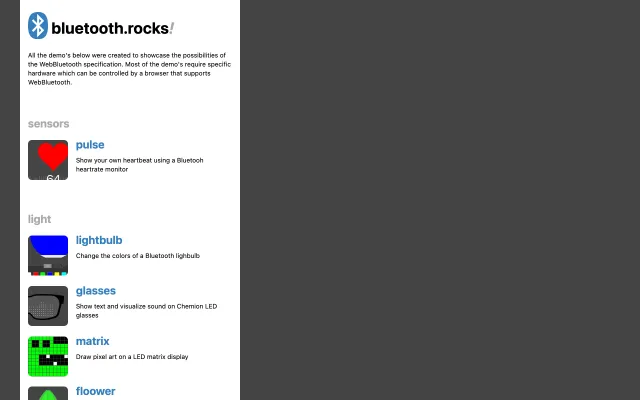 Screenshot of Bluetooth Rocks!