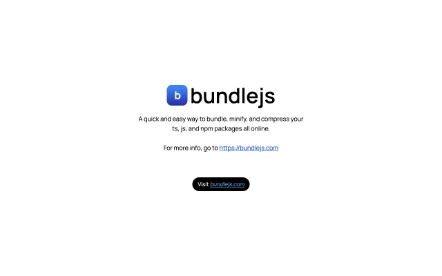 Screenshot of bundle.js.org
