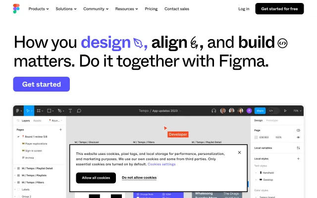 Screenshot of Figma: the collaborative interface design tool.