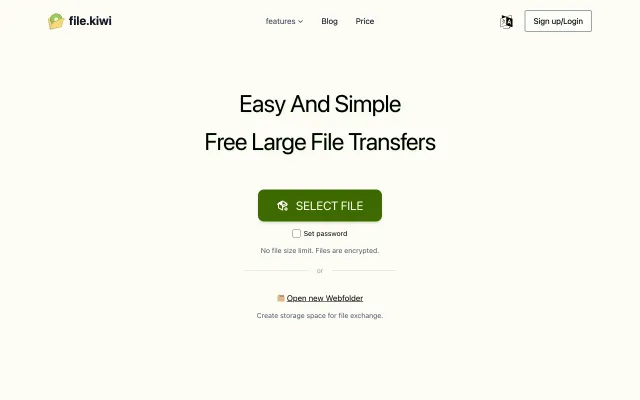 Screenshot of Free - Large File Transfer: No File Size Limit