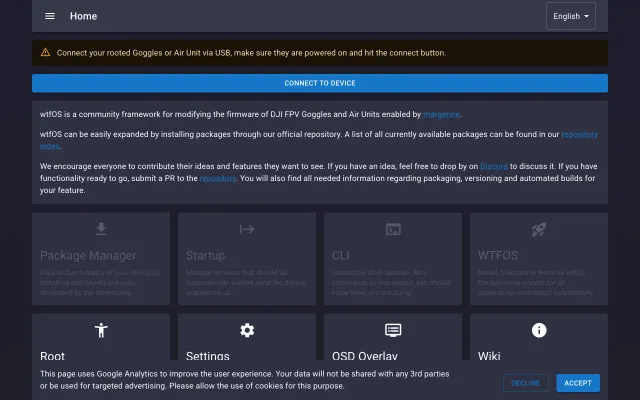 Screenshot of WTFOS Configurator