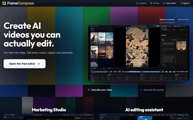 Screenshot of FrameCompose | AI Video Editor in Your Browser