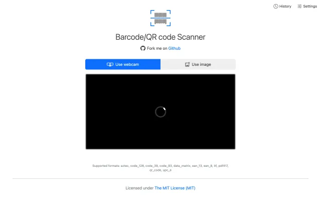 Screenshot of Barcode/QR code Scanner