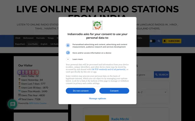 Screenshot of Live Radio » Live Online Fm Radio Stations
