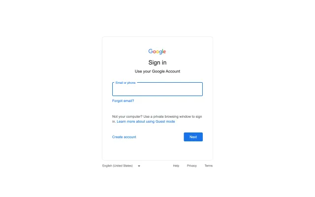 Screenshot of Sign in - Google Accounts