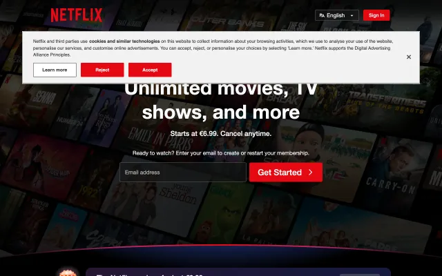 The app at https://www.netflix.com/.