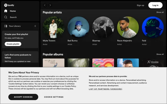 Screenshot of Spotify - Web Player: Music for everyone