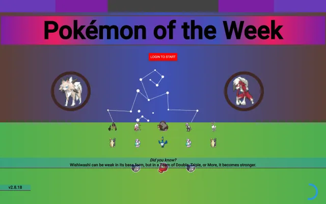 Screenshot of Pokémon of the Week