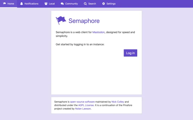 Screenshot of Home · Semaphore