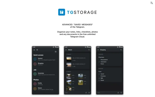 Screenshot of tgstorage.com