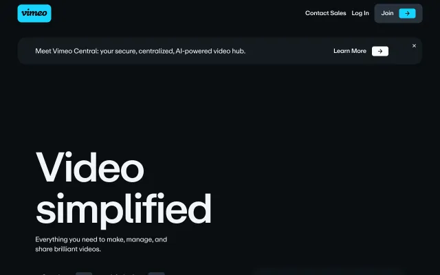 Screenshot of Vimeo Interactive Video Experience Platform