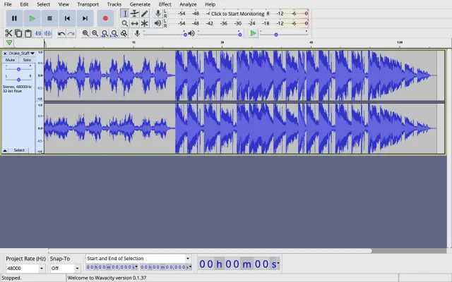 Screenshot of Wavacity | Online Audio Editor Based on Audacity
