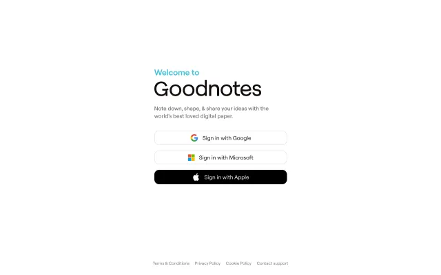 Screenshot of GoodNotes