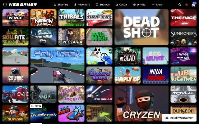 Screenshot of WebGamer 🎮 Play Free Online Games