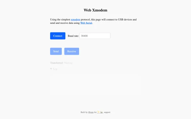 Screenshot of Web Xmodem