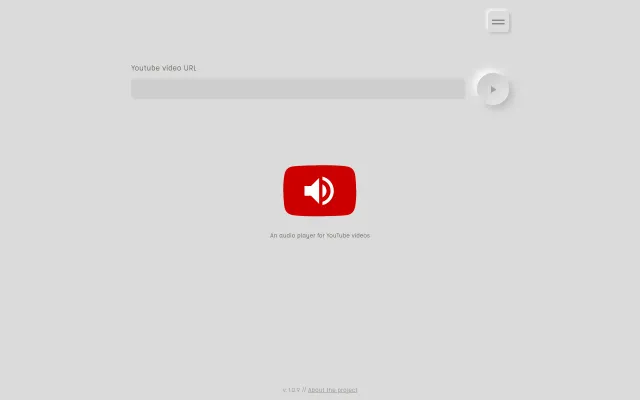 Screenshot of YouTube Audio Player